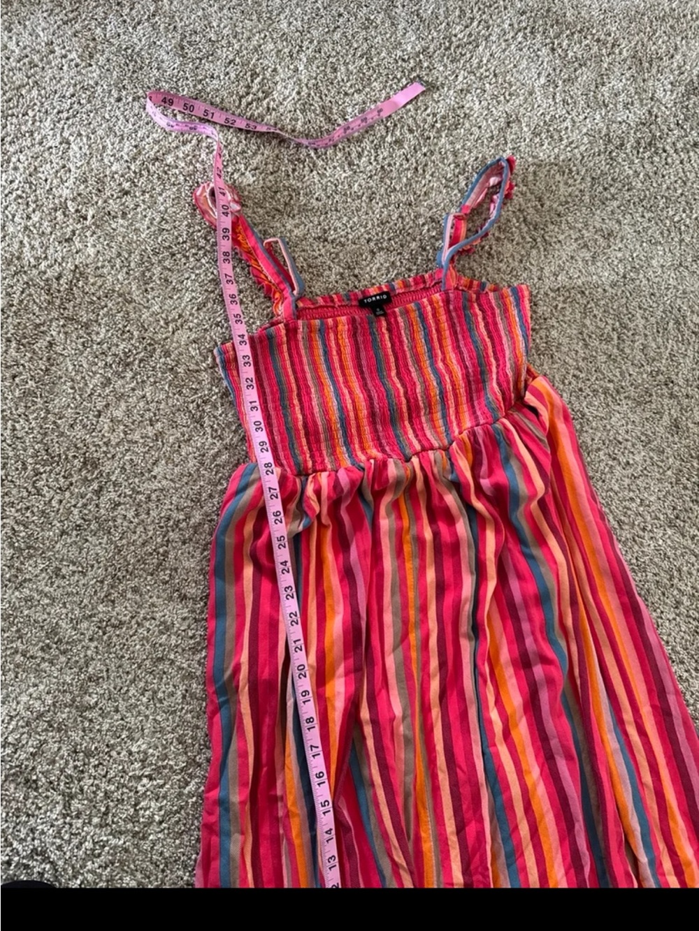 Torrid Midi Chaillis Smocked Tiered Dress in Striped Midi Dress size 0 or Large - Picture 12 of 12